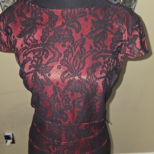 Alyx Black and Red Lace Mini Dress